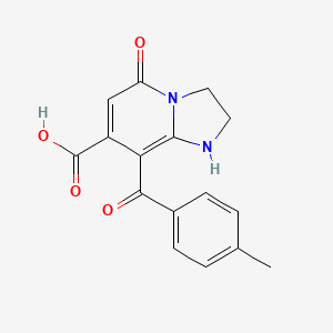 molecular formula C16H14N2O4 B11831389 8-(4-Methylbenzoyl)-5-oxo-1,2,3,5-tetrahydroimidazo[1,2-a]pyridine-7-carboxylic acid 