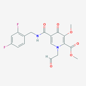 molecular formula C18H16F2N2O6 B11831408 Methyl 5-((2,4-difluorobenzyl)carbamoyl)-3-methoxy-4-oxo-1-(2-oxoethyl)-1,4-dihydropyridine-2-carboxylate 