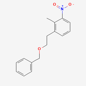 molecular formula C16H17NO3 B11831416 1-(2-(Benzyloxy)ethyl)-2-methyl-3-nitrobenzene 