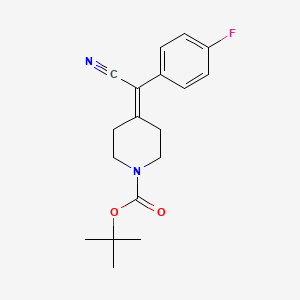 molecular formula C18H21FN2O2 B11831475 Tert-butyl 4-(cyano(4-fluorophenyl)methylene)piperidine-1-carboxylate 