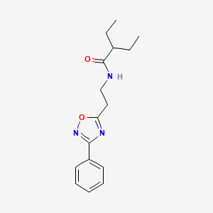 molecular formula C16H21N3O2 B1183153 2-ethyl-N-[2-(3-phenyl-1,2,4-oxadiazol-5-yl)ethyl]butanamide 
