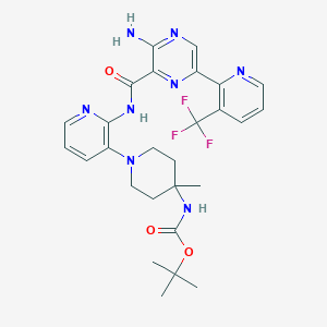 Tert-butyl (1-(2-(3-amino-6-(3-(trifluoromethyl)pyridin-2-yl)pyrazine-2-carboxamido)pyridin-3-yl)-4-methylpiperidin-4-yl)carbamate