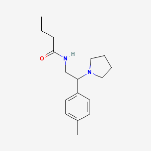 molecular formula C17H26N2O B1183177 N-[2-(4-methylphenyl)-2-pyrrolidin-1-ylethyl]butanamide 