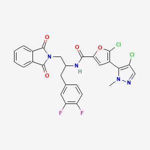 2-Furancarboxamide, 5-chloro-4-(4-chloro-1-methyl-1H-pyrazol-5-yl)-N-[(1S)-1-[(3,4-difluorophenyl)methyl]-2-(1,3-dihydro-1,3-dioxo-2H-isoindol-2-yl)ethyl]-