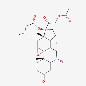 (4aS,6aS,7R,9aS,9bS,11S)-7-(2-acetoxyacetyl)-11-fluoro-4a,6a-dimethyl-2-oxo-2,3,4,4a,5a,6,6a,7,8,9,9a,9b,10,11-tetradecahydrocyclopenta[1,2]phenanthro[4,4a-b]oxiren-7-yl butyrate