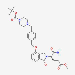 tert-Butyl (S)-4-(4-(((2-(1-amino-5-methoxy-1,5-dioxopentan-2-yl)-1-oxoisoindolin-4-yl)oxy)methyl)benzyl)piperazine-1-carboxylate