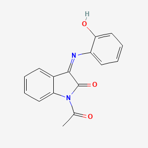 molecular formula C16H12N2O3 B1183234 1-acetyl-3-[(2-hydroxyphenyl)imino]-1,3-dihydro-2H-indol-2-one 