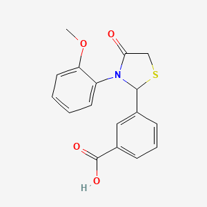 3-(3-(2-Methoxyphenyl)-4-oxothiazolidin-2-yl)benzoic acid