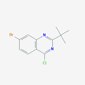 molecular formula C12H12BrClN2 B11832529 7-Bromo-2-(tert-butyl)-4-chloroquinazoline CAS No. 887592-23-6