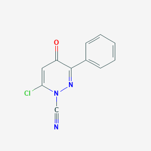 B118326 6-Chloro-4-oxo-3-phenylpyridazine-1-carbonitrile CAS No. 151192-45-9
