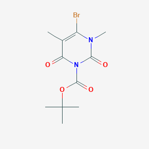 molecular formula C11H15BrN2O4 B11832657 tert-butyl 4-bromo-3,5-dimethyl-2,6-dioxo-3,6-dihydropyrimidine-1(2H)-carboxylate 