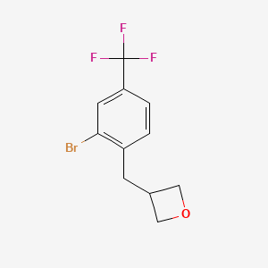 molecular formula C11H10BrF3O B11832716 3-(2-Bromo-4-(trifluoromethyl)benzyl)oxetane 