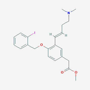 molecular formula C22H26INO3 B11832723 methyl (E)-2-(3-(4-(dimethylamino)but-1-en-1-yl)-4-((2-iodobenzyl)oxy)phenyl)acetate 