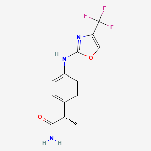 (S)-2-(4-((4-(Trifluoromethyl)oxazol-2-yl)amino)phenyl)propanamide