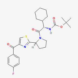 Carbamic acid, N-[(1S)-1-cyclohexyl-2-[(2S)-2-[4-(4-fluorobenzoyl)-2-thiazolyl]-1-pyrrolidinyl]-2-oxoethyl]-, 1,1-dimethylethyl ester