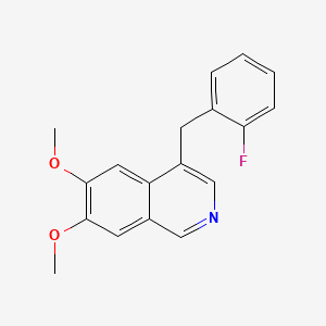 molecular formula C18H16FNO2 B11832900 4-(2-Fluorobenzyl)-6,7-dimethoxyisoquinoline CAS No. 61190-18-9