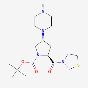 tert-Butyl (2S,4S)-4-(piperazin-1-yl)-2-(1,3-thiazolidine-3-carbonyl)pyrrolidine-1-carboxylate