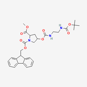 1-O-(9H-fluoren-9-ylmethyl) 2-O-methyl 4-[2-[(2-methylpropan-2-yl)oxycarbonylamino]ethylcarbamoyloxy]pyrrolidine-1,2-dicarboxylate