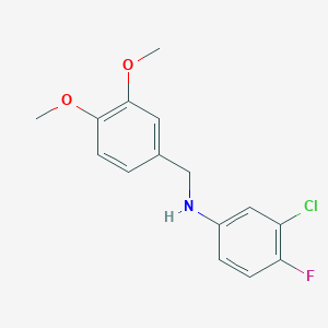 3-chloro-N-[(3,4-dimethoxyphenyl)methyl]-4-fluoroaniline