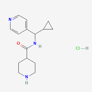 N-(Cyclopropyl(pyridin-4-yl)methyl)piperidine-4-carboxamide hydrochloride