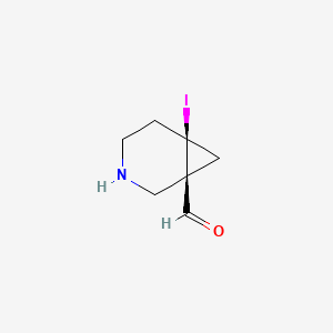 molecular formula C7H10INO B11833054 (1R,6R)-6-iodo-3-azabicyclo[4.1.0]heptane-1-carbaldehyde 