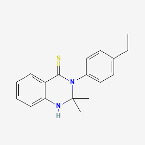 molecular formula C18H20N2S B11833099 3-(4-Ethylphenyl)-2,2-dimethyl-2,3-dihydroquinazoline-4(1H)-thione CAS No. 823195-54-6