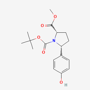 molecular formula C17H23NO5 B11833103 1-(tert-Butyl) 2-methyl (2S,5R)-5-(4-hydroxyphenyl)pyrrolidine-1,2-dicarboxylate CAS No. 1956372-62-5