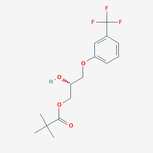 molecular formula C15H19F3O4 B11833131 (R)-2-hydroxy-3-(3-(trifluoromethyl)phenoxy)propyl pivalate 