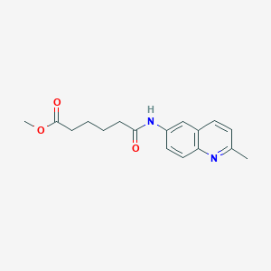 molecular formula C17H20N2O3 B11833150 Hexanoic acid, 6-[(2-methyl-6-quinolinyl)amino]-6-oxo-, methyl ester CAS No. 872537-06-9