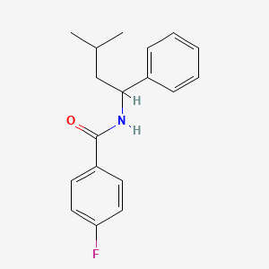 molecular formula C18H20FNO B1183316 4-fluoro-N-(3-methyl-1-phenylbutyl)benzamide 