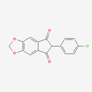 5H-Indeno(5,6-d)-1,3-dioxole-5,7(6H)-dione, 6-(p-chlorophenyl)-