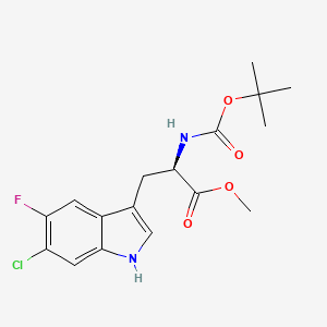 methyl (R)-2-((tert-butoxycarbonyl)amino)-3-(6-chloro-5-fluoro-1H-indol-3-yl)propanoate