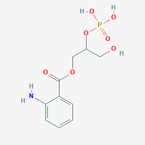 molecular formula C10H14NO7P B118332 (3-Hydroxy-2-phosphonooxypropyl) 2-aminobenzoate CAS No. 143305-99-1