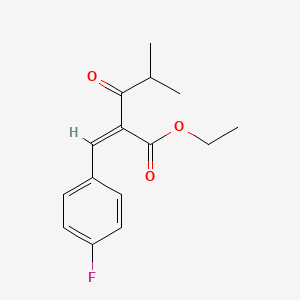 molecular formula C15H17FO3 B11833212 Ethyl 2-(4-fluorobenzylidene)-4-methyl-3-oxopentanoate 