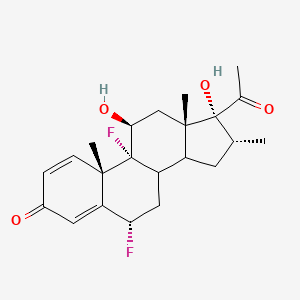 molecular formula C22H28F2O4 B11833288 (6S,9R,10S,11S,13S,16R,17R)-17-acetyl-6,9-difluoro-11,17-dihydroxy-10,13,16-trimethyl-6,7,8,9,10,11,12,13,14,15,16,17-dodecahydro-3H-cyclopenta[a]phenanthren-3-one 