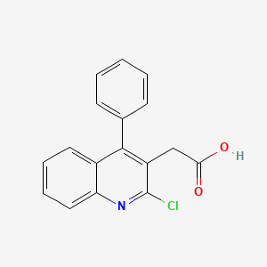 molecular formula C17H12ClNO2 B11833290 2-(2-Chloro-4-phenylquinolin-3-yl)acetic acid 