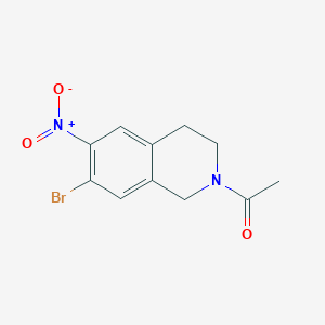 molecular formula C11H11BrN2O3 B11833318 1-(7-Bromo-6-nitro-3,4-dihydroisoquinolin-2(1H)-yl)ethanone 