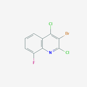 molecular formula C9H3BrCl2FN B11833365 3-Bromo-2,4-dichloro-8-fluoroquinoline CAS No. 1447959-10-5