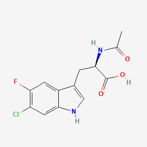 molecular formula C13H12ClFN2O3 B11833407 (R)-2-acetamido-3-(6-chloro-5-fluoro-1H-indol-3-yl)propanoic acid 