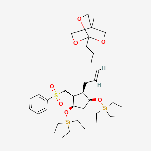 1-{(Z)-6-[(1R,2R,3R,5S)-2-((Phenylsulfonyl)methyl)-3,5-bis-(triethylsilyloxy)cyclopentyl]hex-4-enyl}-4-methyl-2,6,7-trioxabicyclo[2.2.2]octane