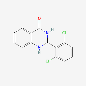 molecular formula C14H10Cl2N2O B11833421 2-(2,6-Dichlorophenyl)-2,3-dihydroquinazolin-4(1h)-one CAS No. 83800-94-6