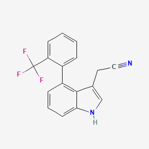 molecular formula C17H11F3N2 B11833518 2-(4-(2-(Trifluoromethyl)phenyl)-1H-indol-3-yl)acetonitrile 