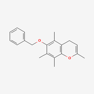 molecular formula C20H22O2 B11833536 4H-1-Benzopyran, 2,5,7,8-tetramethyl-6-(phenylmethoxy)- CAS No. 143308-49-0