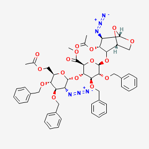 methyl (2S,3S,4S,5R,6R)-6-(((1R,3R,4R,5S)-3-acetoxy-4-azido-6,8-dioxabicyclo[3.2.1]octan-2-yl)oxy)-3-(((2R,3R,4R,5S,6R)-6-(acetoxymethyl)-3-azido-4,5-bis(benzyloxy)tetrahydro-2H-pyran-2-yl)oxy)-4,5-bis(benzyloxy)tetrahydro-2H-pyran-2-carboxylate