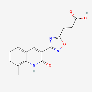 3-(3-(2-Hydroxy-8-methylquinolin-3-yl)-1,2,4-oxadiazol-5-yl)propanoic acid