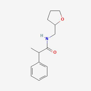 molecular formula C14H19NO2 B1183395 2-phenyl-N-(tetrahydro-2-furanylmethyl)propanamide 