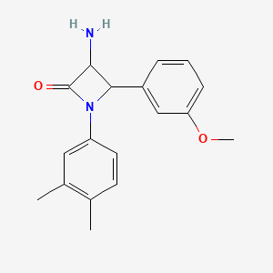 molecular formula C18H20N2O2 B11834105 3-Amino-1-(3,4-dimethylphenyl)-4-(3-methoxyphenyl)azetidin-2-one 