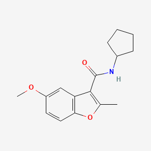 molecular formula C16H19NO3 B1183412 N-cyclopentyl-5-methoxy-2-methyl-1-benzofuran-3-carboxamide 
