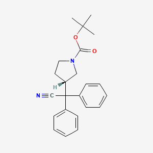 molecular formula C23H26N2O2 B11834129 tert-butyl (S)-3-(cyanodiphenylmethyl)pyrrolidine-1-carboxylate 