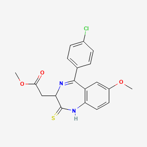 Methyl 2-(5-(4-chlorophenyl)-7-methoxy-2-thioxo-2,3-dihydro-1H-benzo[e][1,4]diazepin-3-yl)acetate